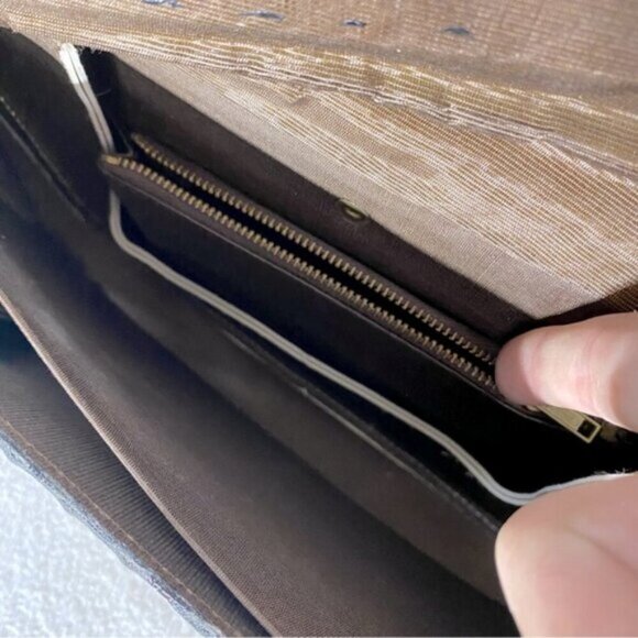 Vintage Reptile Embossed Faux Leather Purse Handbag Shoulder Bag - Picture 12 of 16